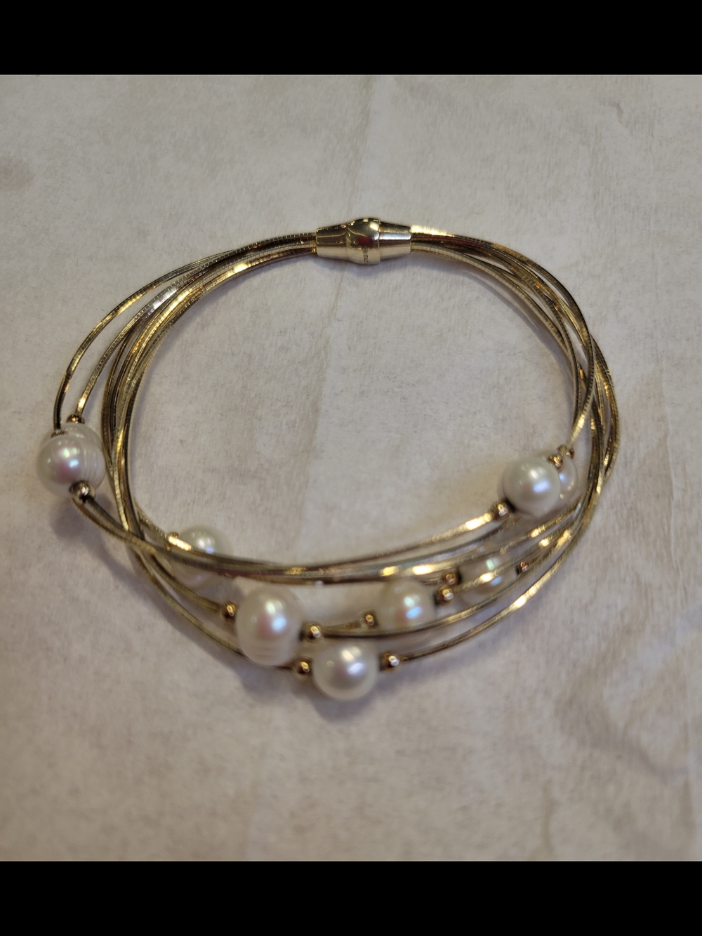 Honora Gold-Tone Multi-Strand Pearl Bracelet With Magnet Closure